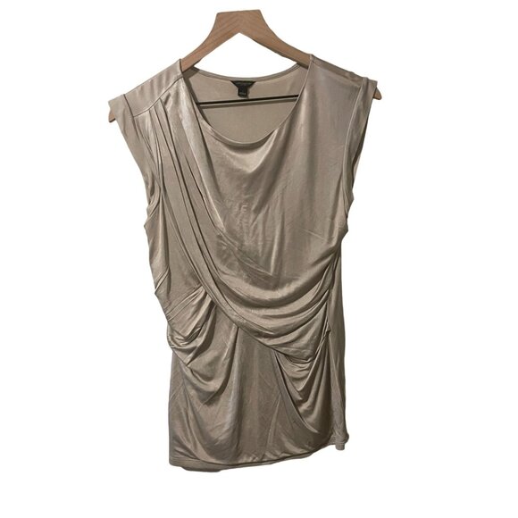 Ann Taylor Size Small Women's Gray Drape Sleeveless Top 100% Rayon #Q-5-35-10 - Picture 1 of 6